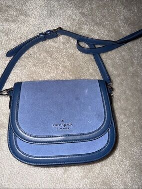 kate spade Blue Suede and Leather Crossbody Bag